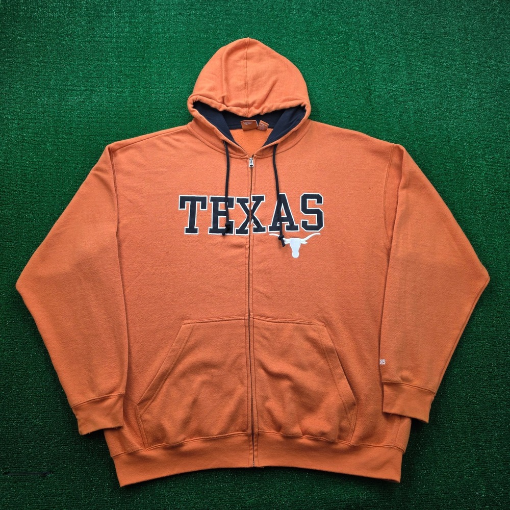 Texas Longhorns We Are Texas Hoodie Sweatshirt Mens 2XL Orange Full Zip College